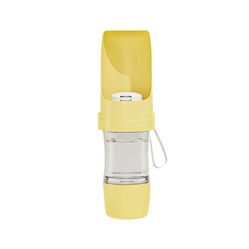 2-in-1 Pet Travel Water Bottle with Foldable Food Bowl