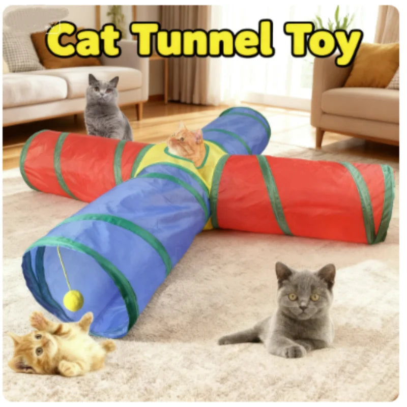 Collapsible Cat Tunnel with Crinkle Sound and Peek Holes