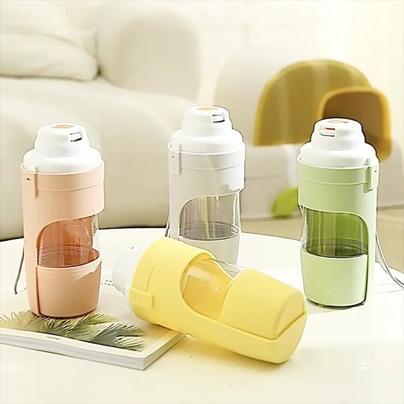 2-in-1 Pet Travel Water Bottle with Foldable Food Bowl