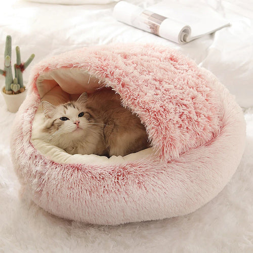 Cozy Cat Cave Bed - Hooded Igloo Design with Removable Cushion