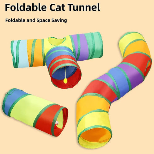 Collapsible Cat Tunnel with Crinkle Sound and Peek Holes
