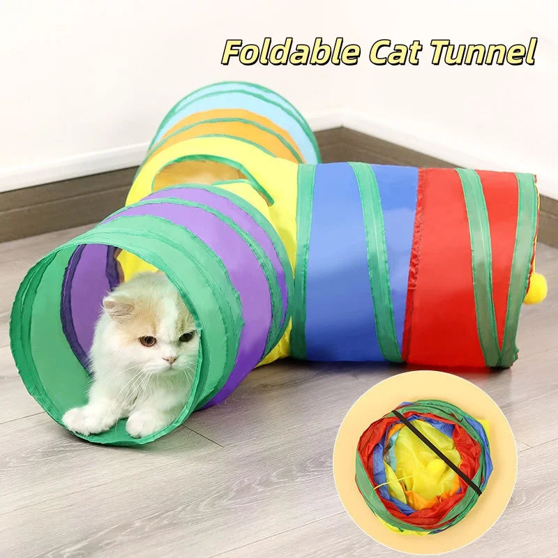 Collapsible Cat Tunnel with Crinkle Sound and Peek Holes