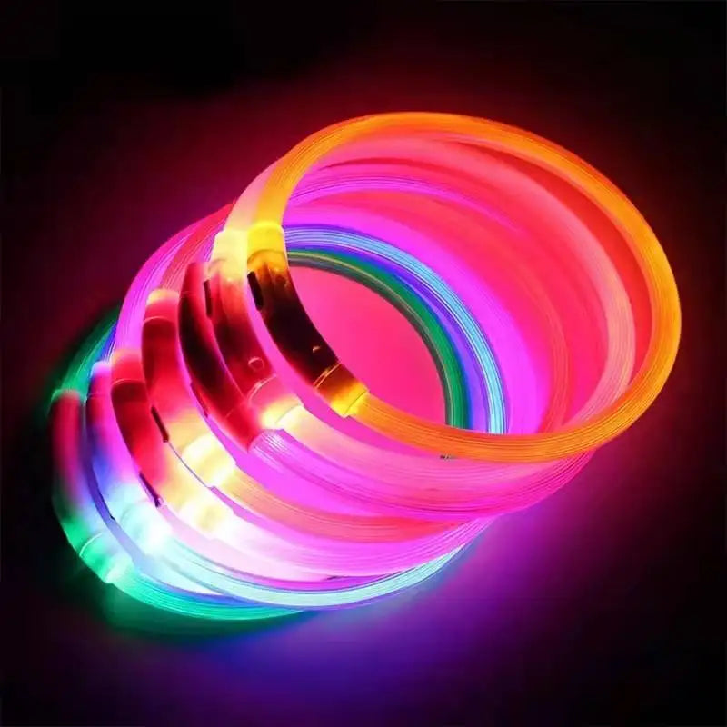 LED Dog Collar with USB Rechargeable Light - Safety Glow Collar