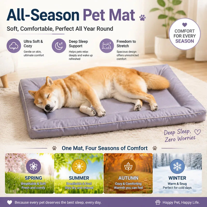 Waterproof Pet Bed Mat — Non-Slip Washable Dog & Cat Cushion for All Seasons