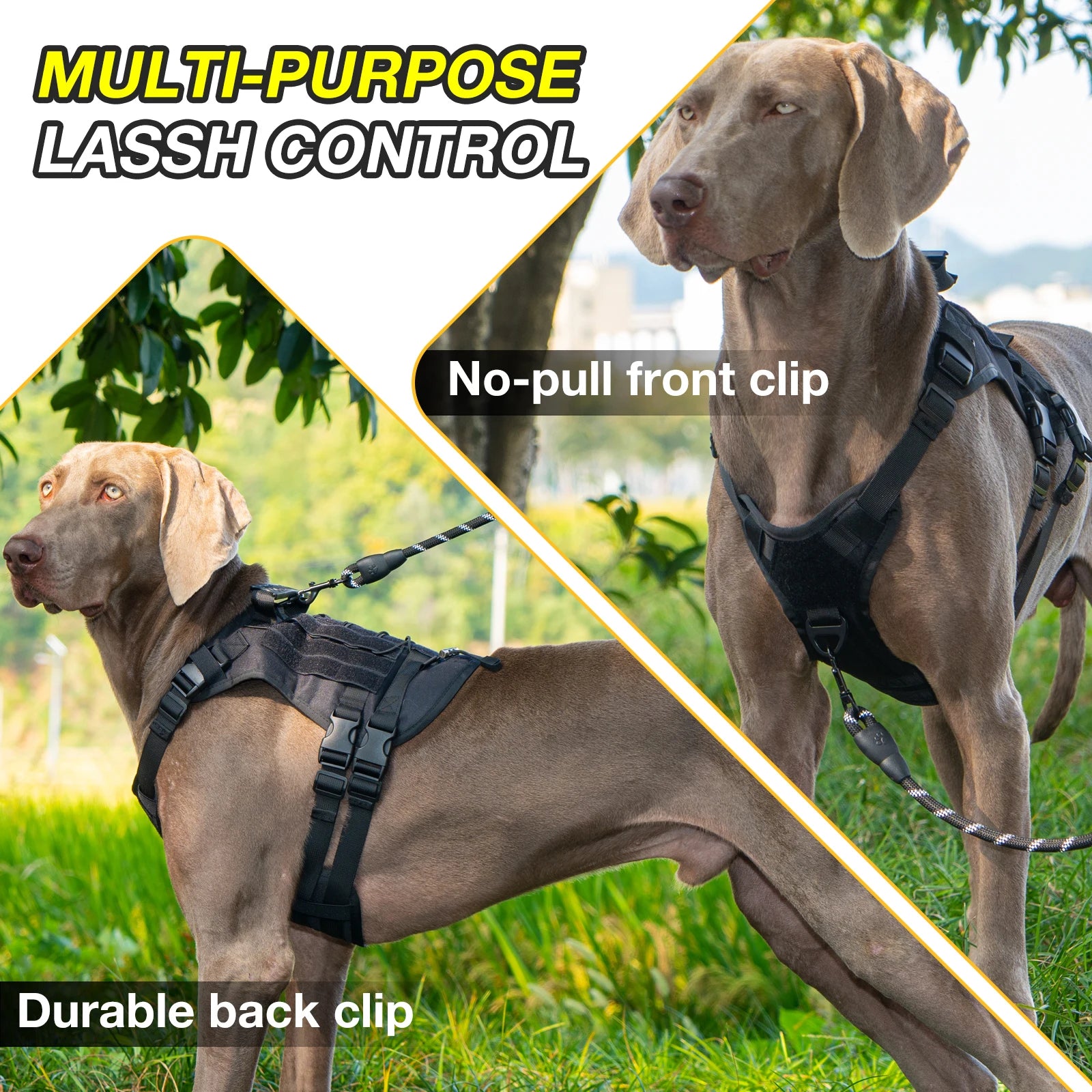 No-Pull Dog Harness with Reflective Strips - Adjustable & Escape-Proof