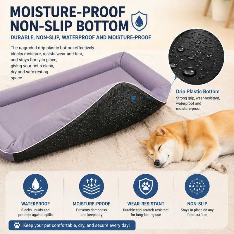 Waterproof Pet Bed Mat — Non-Slip Washable Dog & Cat Cushion for All Seasons