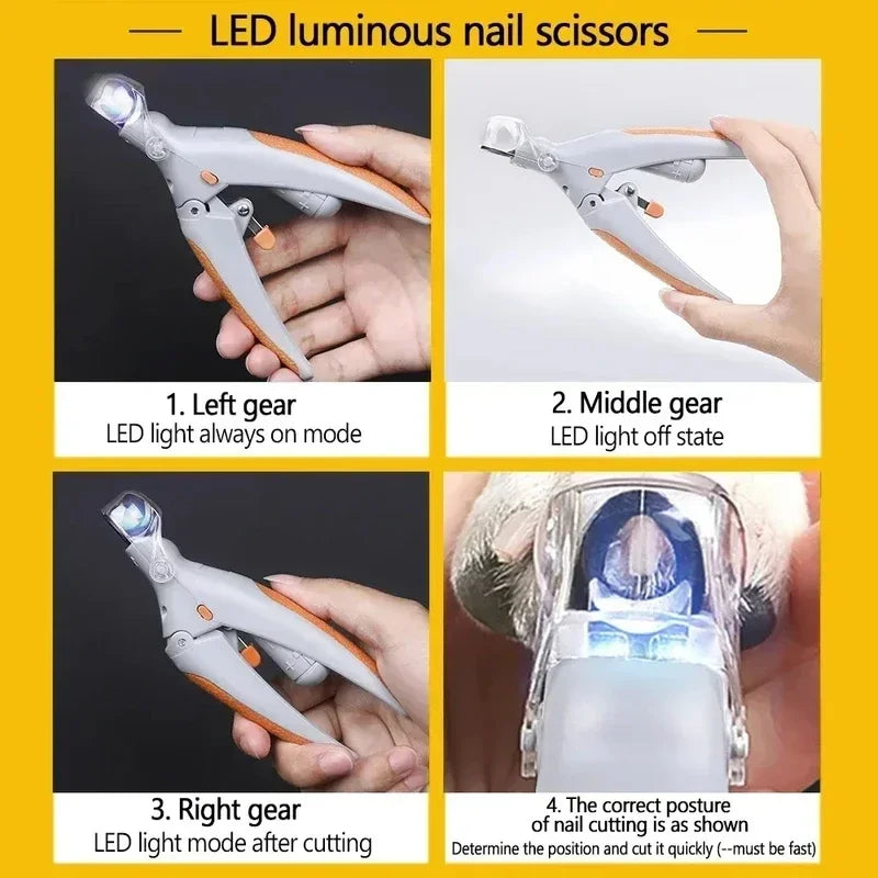 Electric Pet Nail Trimmer with LED Light-Quiet Grinder for Dogs & Cats