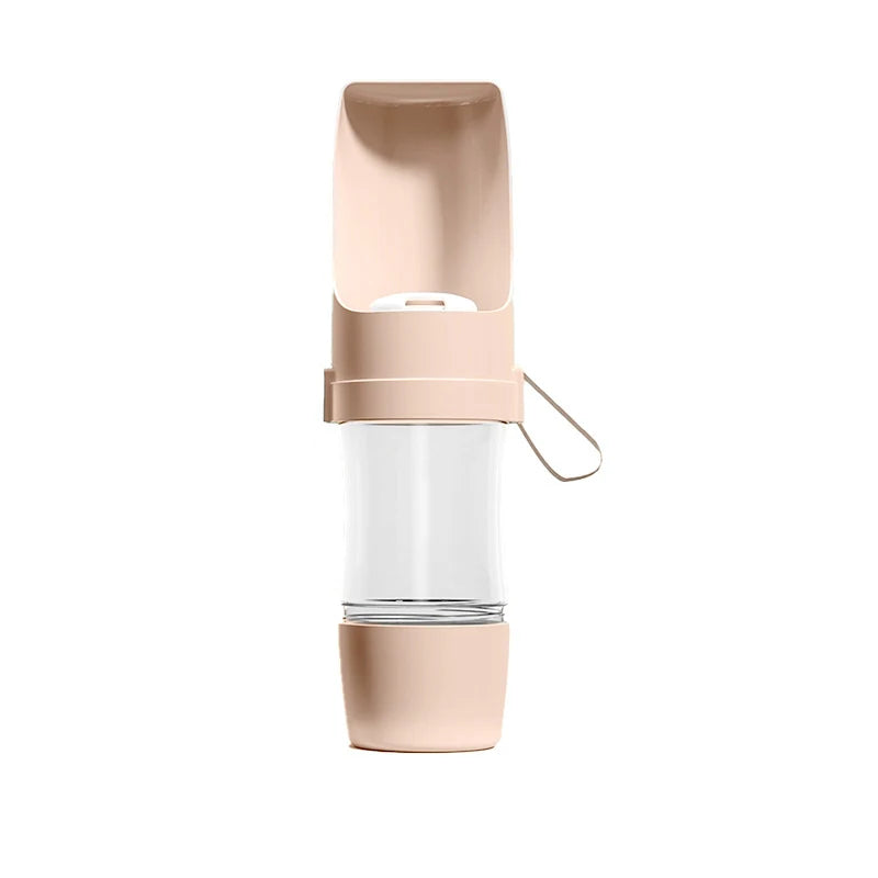 2-in-1 Pet Travel Water Bottle with Foldable Food Bowl
