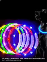 LED Dog Collar with USB Rechargeable Light - Safety Glow Collar
