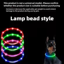 LED Dog Collar with USB Rechargeable Light - Safety Glow Collar