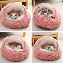 Cozy Cat Cave Bed - Hooded Igloo Design with Removable Cushion