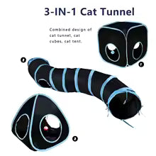 Collapsible Cat Tunnel with Crinkle Sound and Peek Holes