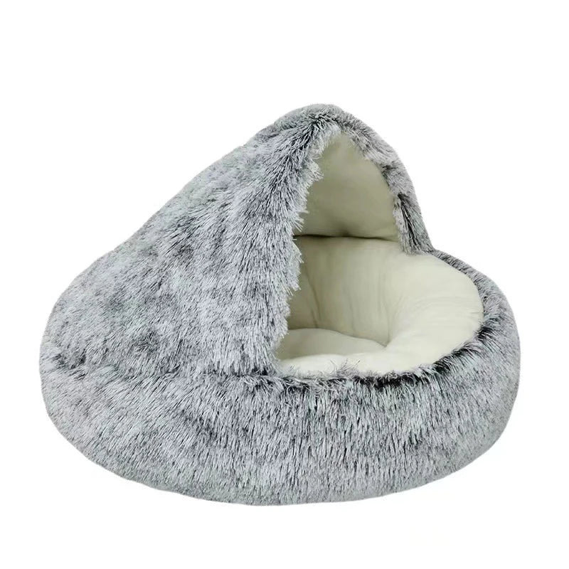 Cozy Cat Cave Bed - Hooded Igloo Design with Removable Cushion