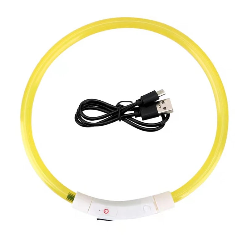 LED Dog Collar with USB Rechargeable Light - Safety Glow Collar